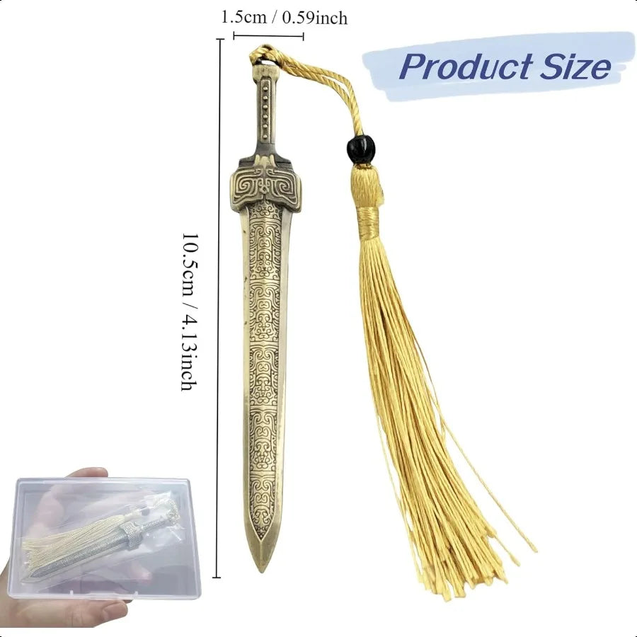 Sword Metal Bookmark with Tassel – Elegant Reading Accessory for Books & Journals