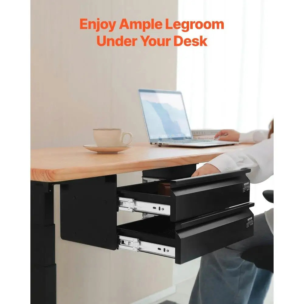 Slide-Out 2-Drawer Under-Desk Organizer – Space-Saving Storage Solution