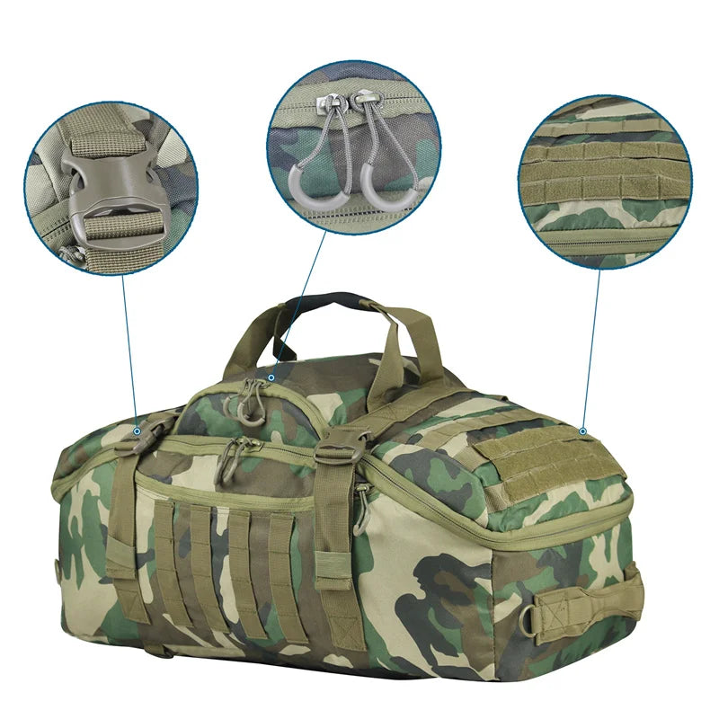 35L/50L/80L outdoor mountaineering MOLLE tactical backpack – large waterproof hiking, camping & travel duffel rucksack bag