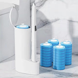 Wall-Mounted Disposable Toilet Brush & Holder Set – Includes 8/16/24 Refill Heads