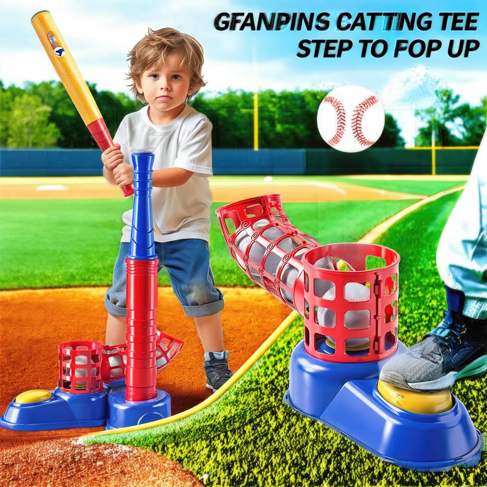Foot-Operated Baseball Pitching Machine Set – 10-Ball Automatic Launcher for Outdoor Practice
