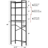 4-Tier Over-the-Toilet Storage Rack – Freestanding Bathroom Organizer with Adjustable Shelves & Basket
