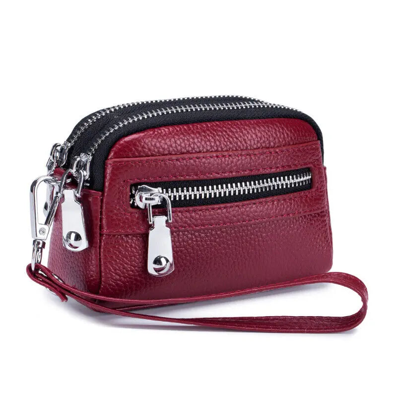 Women’s Genuine Leather Short Wallet – Large-Capacity Cowhide Purse, Female Clutch Handbag & Coin Holder