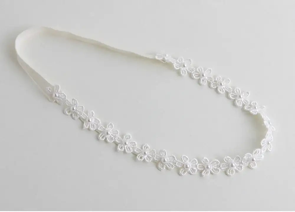 Pearl-Embellished Winter Hat & Elastic Headband Set for Girls