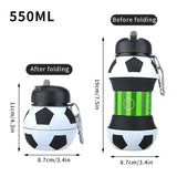 Foldable Silicone Sports Water Bottle / Collapsible Cup – Leak-Proof & Portable for Basketball, Football, Tennis, Golf, School
