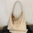 Women’s PU Leather Hobo Bag with Bow 🎀 – Trendy Solid Color Crescent Shoulder Bag & Mini Purse for Travel 💼✨