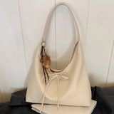 Women’s PU Leather Hobo Bag with Bow 🎀 – Trendy Solid Color Crescent Shoulder Bag & Mini Purse for Travel 💼✨