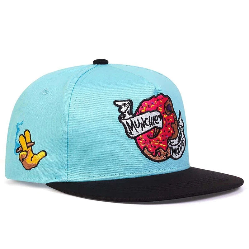 Unisex Donut Embroidery Baseball Cap – Adjustable Hip-Hop Outdoor Hat with Sun Protection