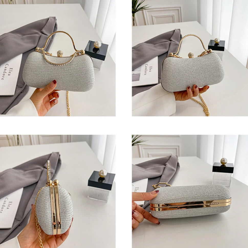 Women’s Rhinestone Banquet Bag – Fashion Texture Luxury Handbag, Crossbody & Shoulder Clutch Purse for Parties & Celebrity Dinners