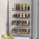 Magnetic Metal Seasoning Rack for Refrigerator & Microwave – Storage Shelf for Kitchen