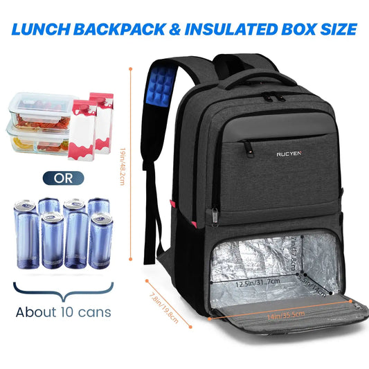 “Insulated Backpack Lunch Bag with USB Port – Waterproof Leak-Proof Cooler Case”