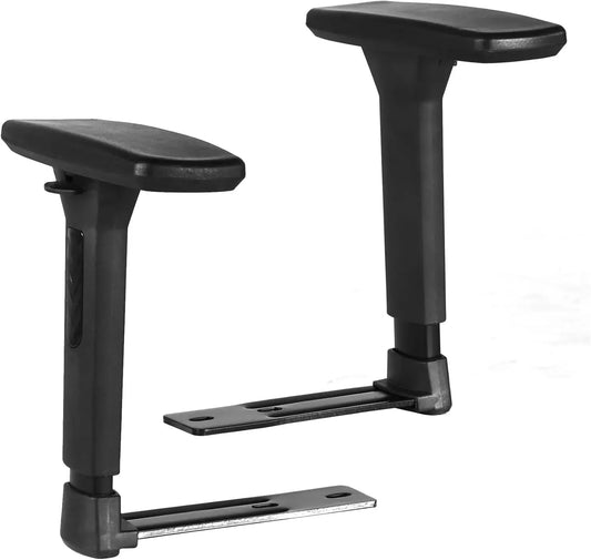 3D Adjustable T-Arms Armrest Pair – Universal Replacement Parts with Upright Brackets for Office & Gaming Chairs