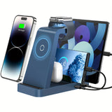 5-in-1 Fast Wireless Charging Station for iPhone 15/14/13/12 Pro Max, Apple Watch & AirPods – Multi-Device Charger