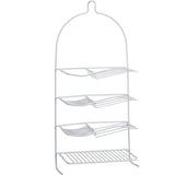4-Tier Metal Shower Organizer with Hooks – Rust-Resistant Bathroom Storage Rack