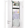 5-Tier Over-Door Metal Towel Rack with Hooks & Basket – Heavy-Duty Space-Saving Storage Organizer