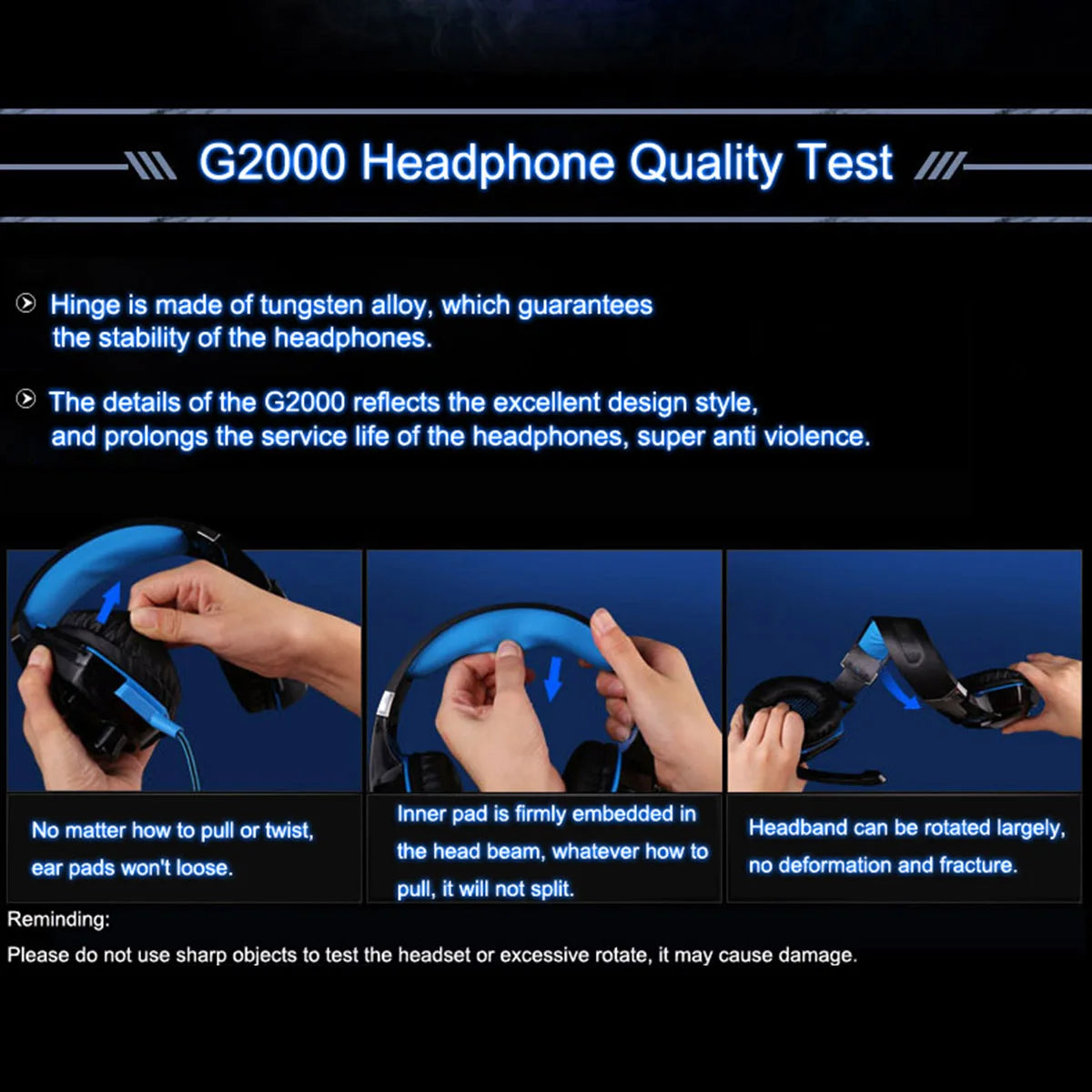 G2000 Gaming Headset – Deep Bass Stereo Wired Headphones with Mic & LED Lighting for PS5, PS4, Xbox, Laptop & PC Gamers
