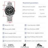 PAGANI DESIGN 2024 Men’s Luxury Quartz Chronograph Watch – Sapphire Mirror, Auto Date, Speed Dial ⌚✨