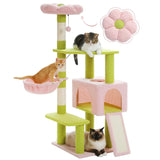 Flower Cat Tree – Multi-Level Cat Tower with Sisal-Covered Scratching Posts, Cute Cat Condo & Top Perch for Indoor Small & Medium Cats