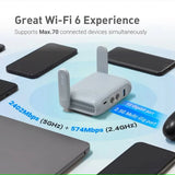 Pocket-Sized AX3000 Wi-Fi 6 Travel Router – GL-iNet Beryl AX (GL-MT3000), Secure VPN & Multi-Gig Ethernet
