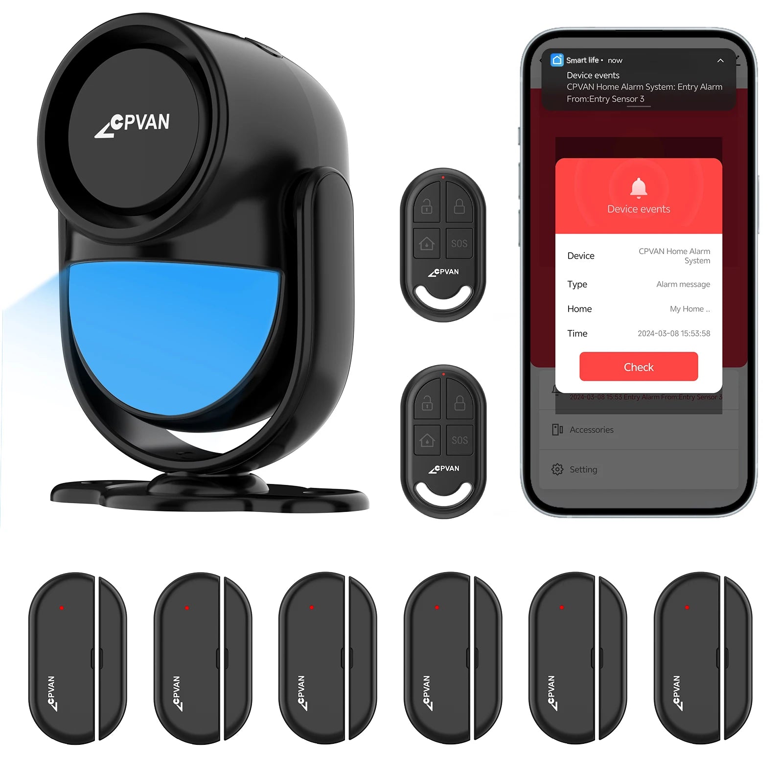 🏠 CPVAN Wireless Wi-Fi Motion Sensor – Tuya Infrared Detector Alarm for Smart Home Security & Burglar Protection