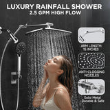 Wide Rain Shower Head Combo – 6-Mode Handheld & Fixed High-Pressure Set