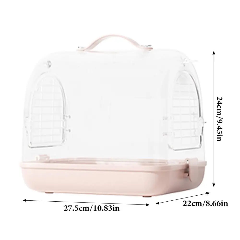 Travel Bird Cage & Portable Bird Carrier Backpack – Clear Transparent Backpack with Perch & Ventilation for Cockatiel, Parrot & Small Birds