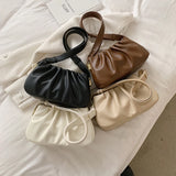 Women’s PU Leather Ruched Cloud Clutch – Small Messenger Shoulder Bag with Adjustable Strap, Fashion Crossbody Purse for Travel