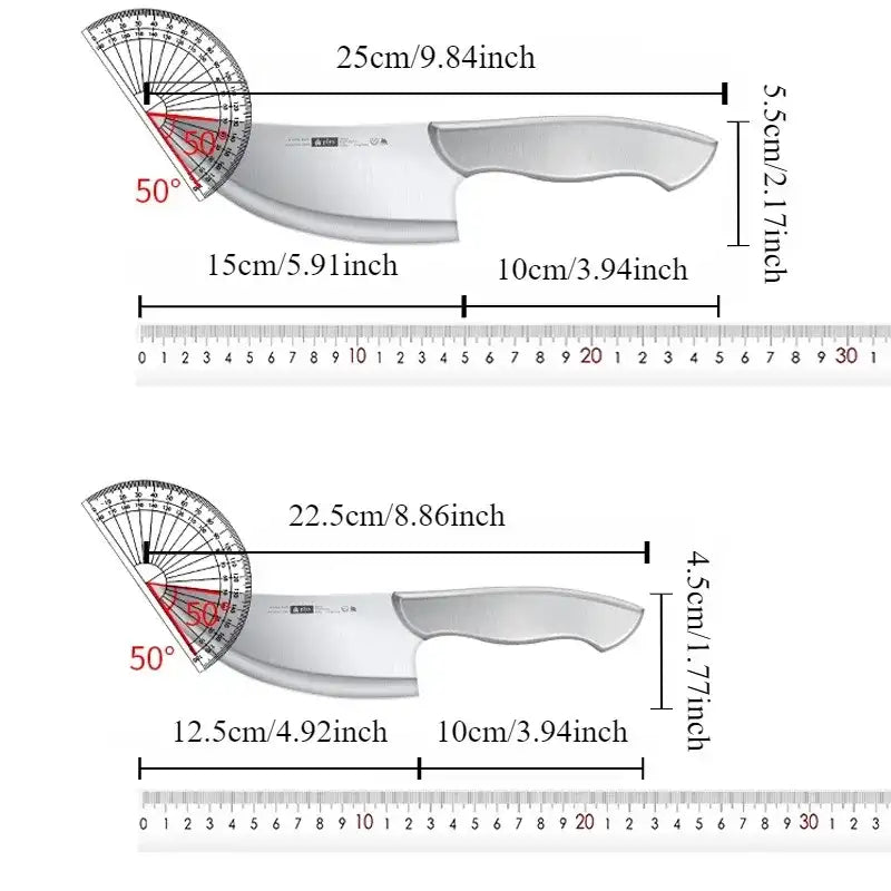 All-Steel Boning Knife with Leather Sheath – Professional Grade Fixed Blade Meat Cleaver for Outdoor Barbecues & Butchering