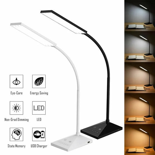 💡 12W LED Desk Lamp with 72 LEDs – Flexible Touch Sensor Reading Light, Dimmable Night Lamp for Home & Office