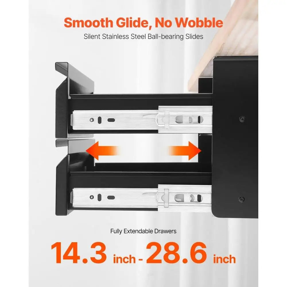 Slide-Out 2-Drawer Under-Desk Organizer – Space-Saving Storage Solution