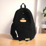 Corduroy Cartoon Duck Backpack for Kids – Large Capacity Cute School & Laptop Bag with Adjustable Straps