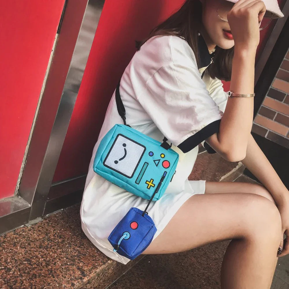 Cute Cartoon Student Backpack — Funny Robot/Game Console School Bag with Large Travel Capacity