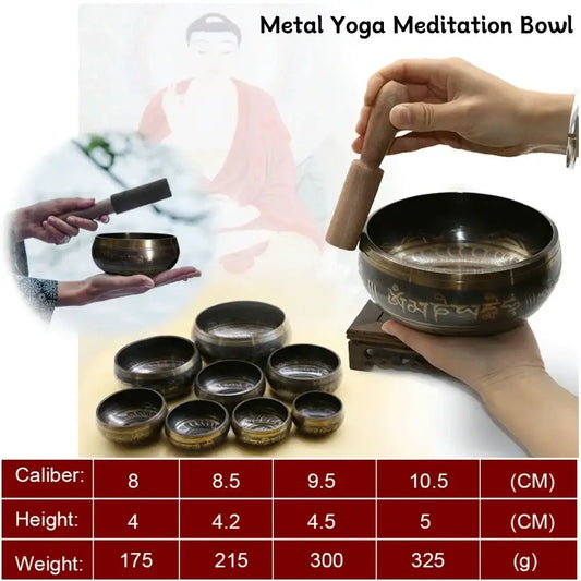 Handmade Tibetan Singing Bowl – Himalayan Meditation & Yoga Sound Healing Bowl (Bronze / 4 Sizes)