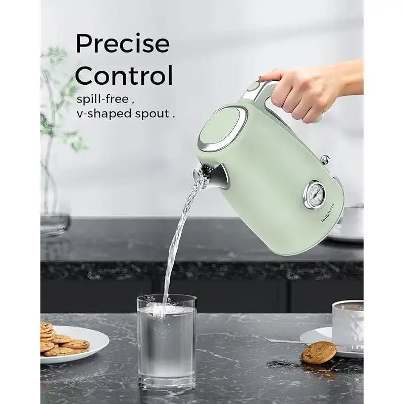 Vintage-Style Electric Tea Kettle 1.7 L – Retro Green Stainless Steel with Built-in Thermometer & 1500W Rapid Boil 🔥 Ariete Classica Kettle (örnek benzer ürün)