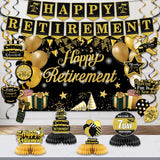 Elegant “Happy Retirement” Hanging Swirls & Banner Kit – Celebration Decorations Set for Men & Women