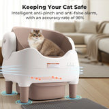 Self-Cleaning Automatic Cat Litter Box – App Control, Large Waste Bin, Open-Top Odor-Free Smart Litter Solution for Multi-Cat Homes
