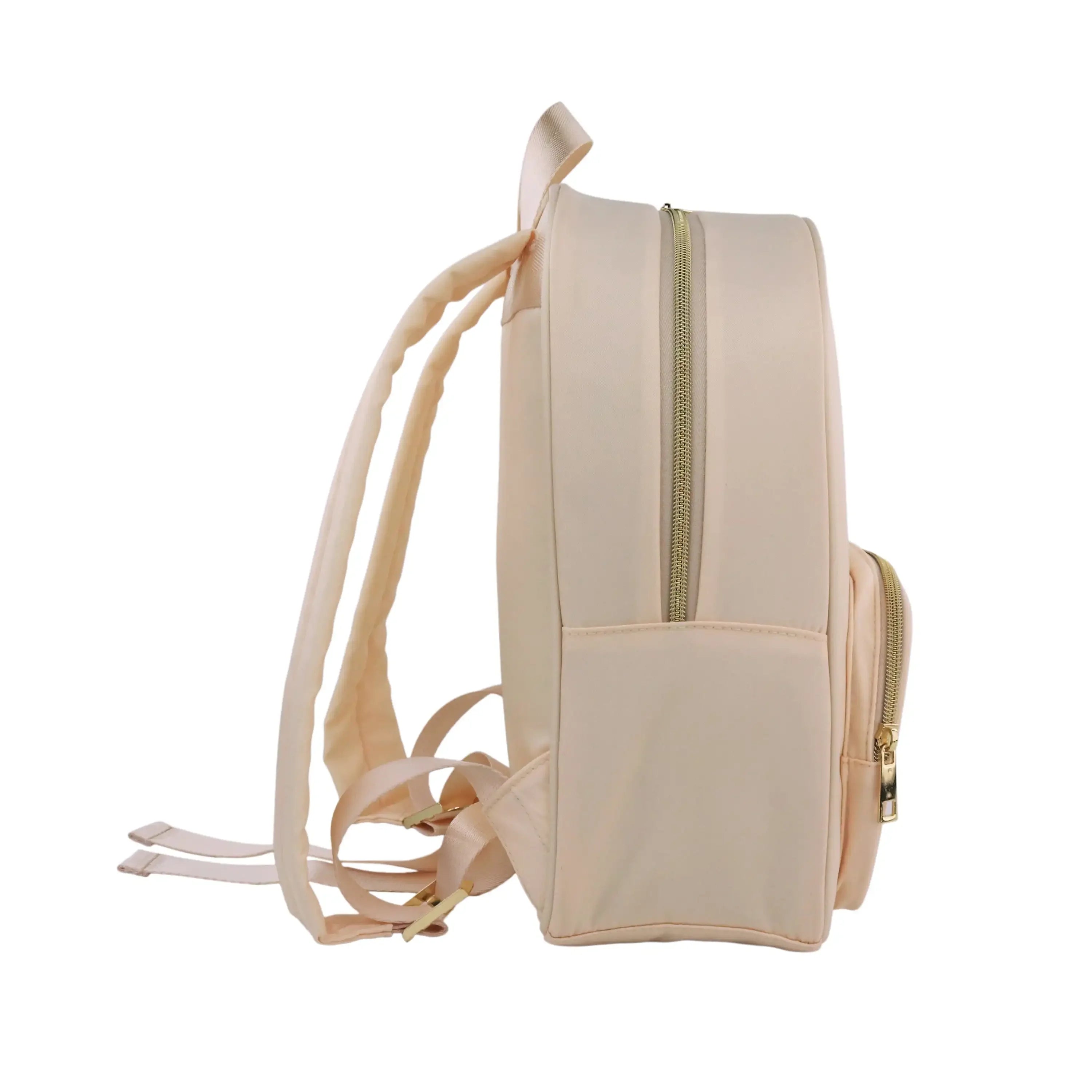 Tan Customizable Nylon Travel & School Backpack – Everyday Large Capacity Bag