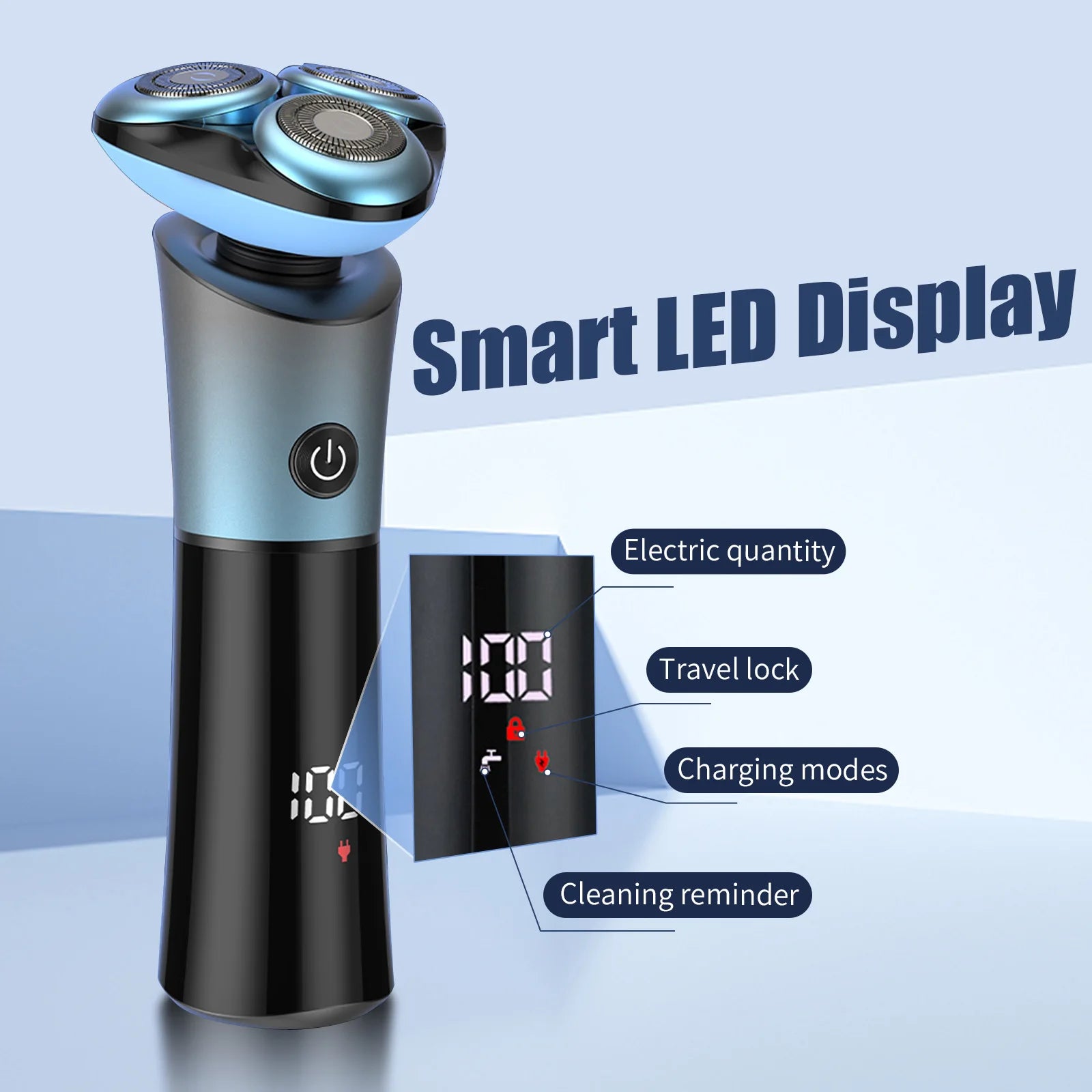 Sejoy FK379 Rotary Electric Shaver – 3D Floating Cutter, Washable & Rechargeable Beard Trimmer for Men