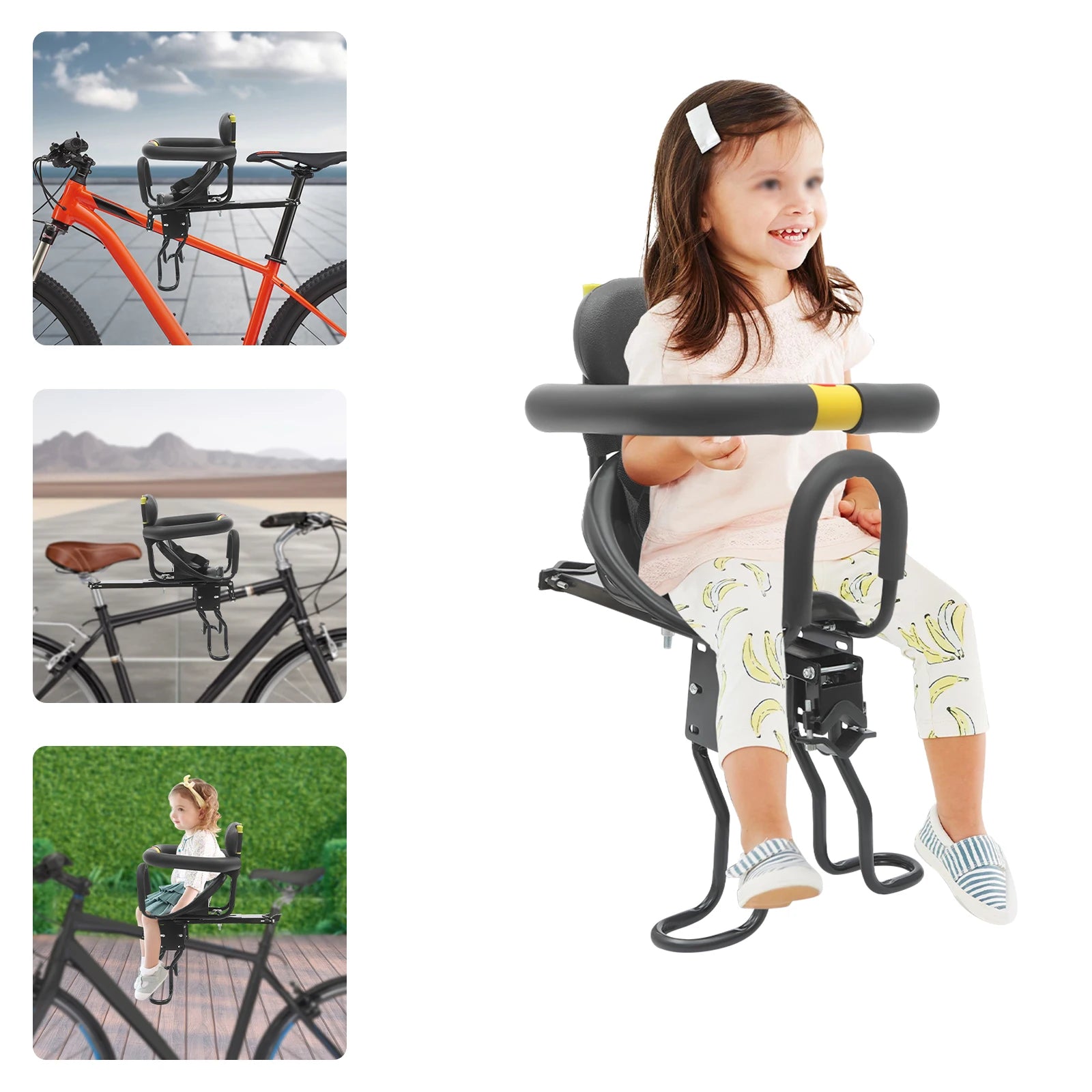 Portable Front Mount Bike Child Seat 🚲 – Safe & Adjustable Baby Bicycle Seat for Ages 8 Months–6 Years