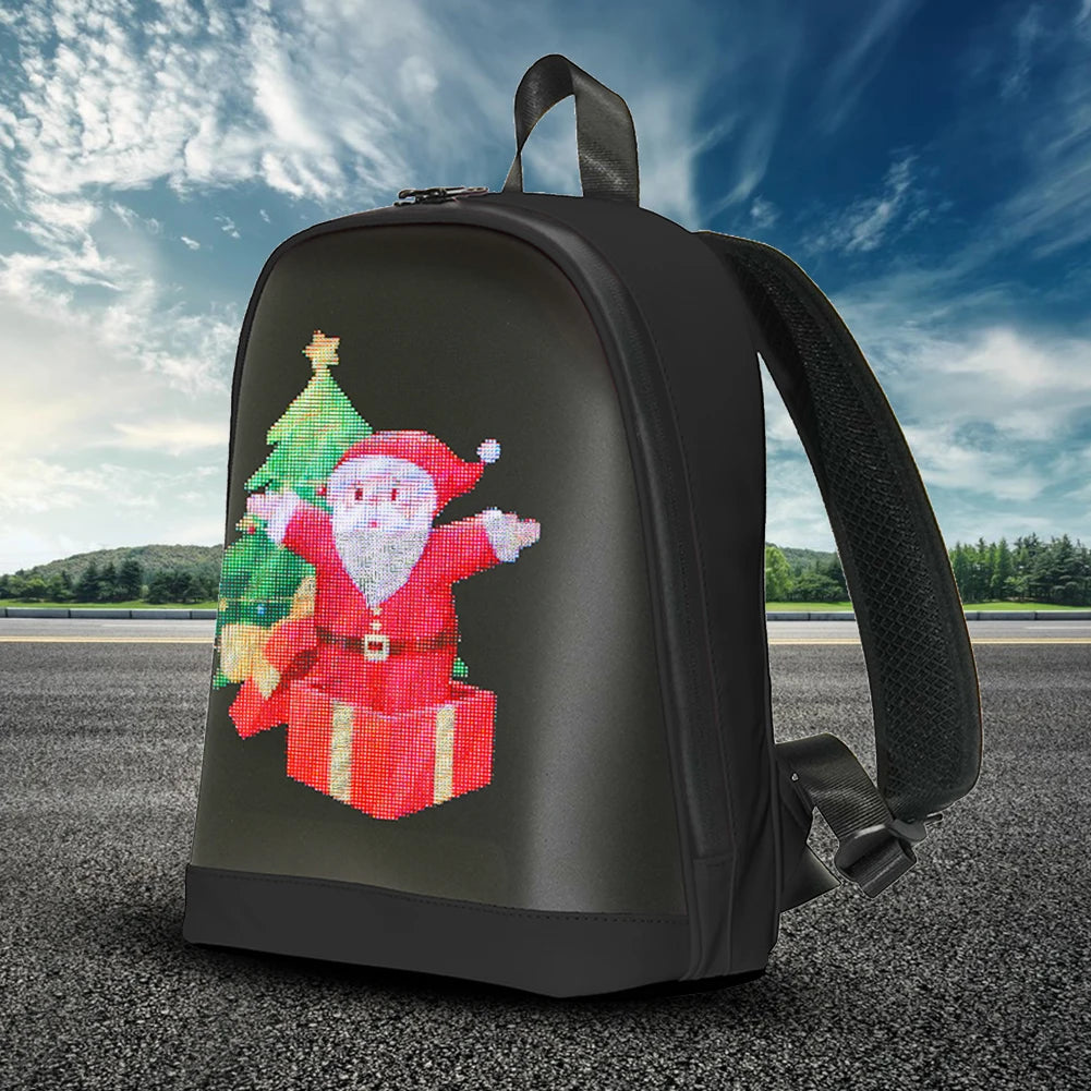 LED Advertising Backpack – App-Controlled Waterproof Motorcycle & Outdoor Pixel Screen Bag | Men & Women Travel Daypack
