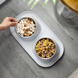 Stainless Steel Double Cat & Dog Bowl – Tilted Pet Food & Water Feeder with Non-Slip Base for Neck Safety 🐾🥣