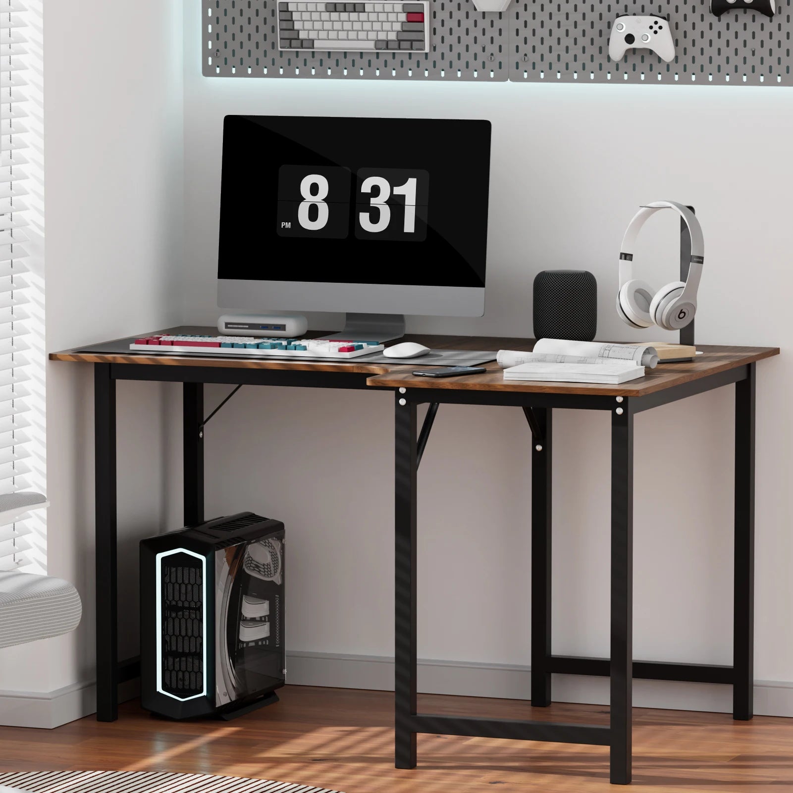 Modern L-Shaped Computer Desk – Compact Corner Writing, Study & Gaming Table for Home Office with Easy Assembly
