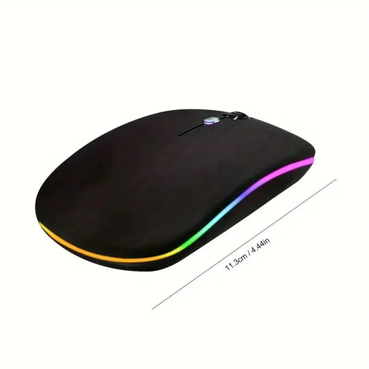 Rechargeable Wireless RGB Mouse – Ergonomic Silent Click USB Mouse with Backlit Design for Laptop & Computer