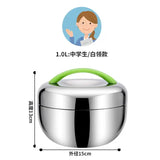 Portable Stainless Steel Thermo-Insulated Food Container – Round Bento Lunch Box (SCVD889)