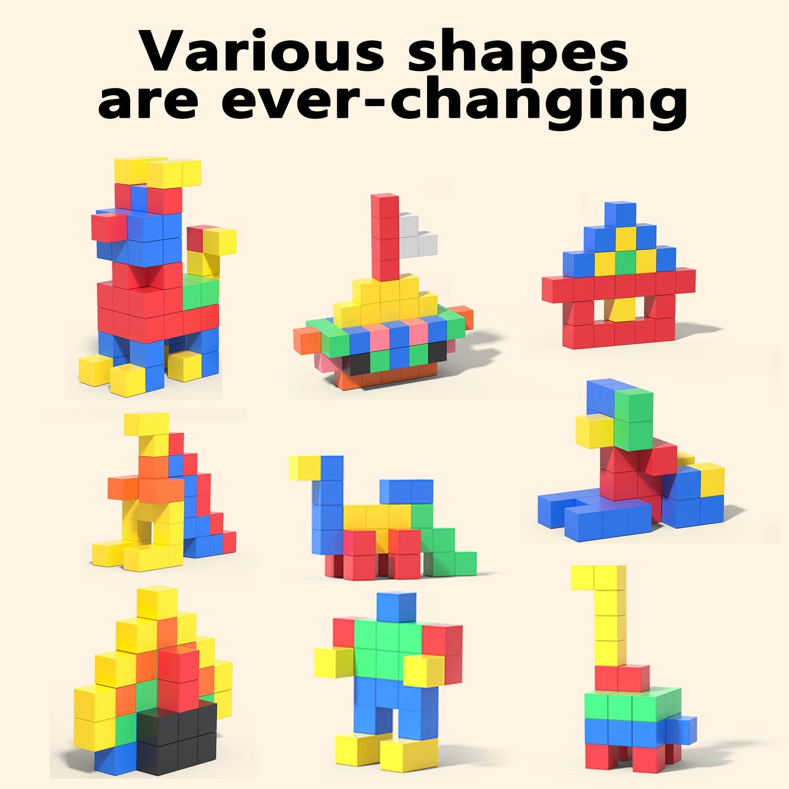 Colorful 3D Magnetic Learning Cubes – DIY Structural Cognitive Toys for Kids, Educational STEM Building Blocks for Boys & Girls