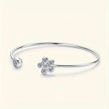 S925 Silver Bracelet with 1.1CT Moissanite – Elegant Small Flower Design for Men & Women 🌸💎