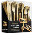 160-Piece Heavy-Duty Disposable Flatware Set – 80 Gold Forks, 40 Gold Spoons & 40 Gold Knives for Parties & Events