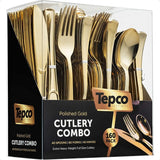 160-Piece Heavy-Duty Disposable Flatware Set – 80 Gold Forks, 40 Gold Spoons & 40 Gold Knives for Parties & Events