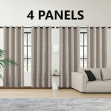 Blackout Thermal Insulated Room-Darkening Curtains – 4-Piece Grommet Circles & Dots Foil Print (Bedroom Set)