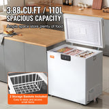 Vevor Chest Freezer – 3,88 cu ft (110 L) Kompakt Derin Dondurucu, 2 Sepetli Taşınabilir Dondurucu ❄️🧊